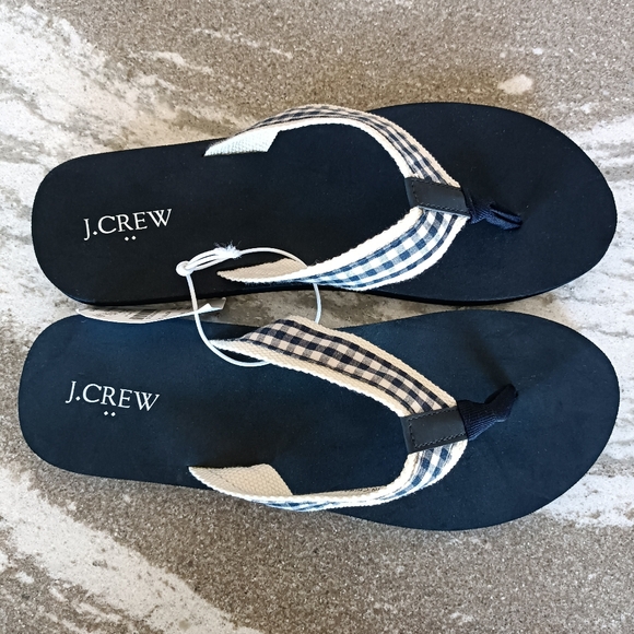 J. Crew Women's Gingham Strap Flip-flops New Size 12 - Picture 2 of 2